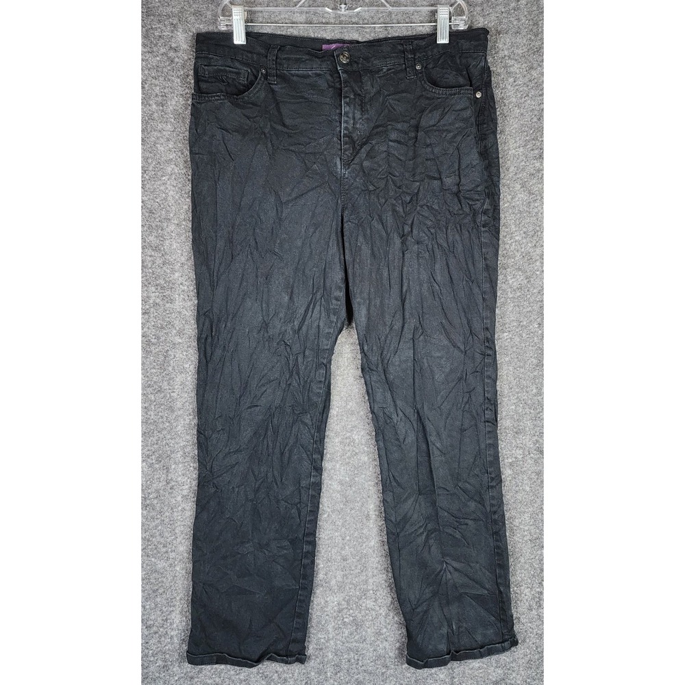 Gloria Vanderbilt Jeans Womens 12 Amanda Black Straight Leg Short EUC